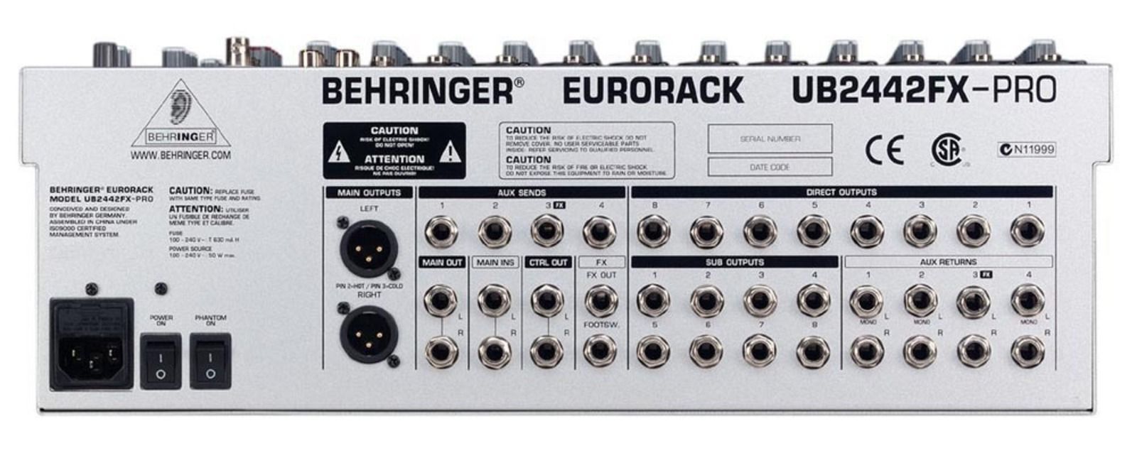 Behringer eurorack ub2442fx-pro manual
